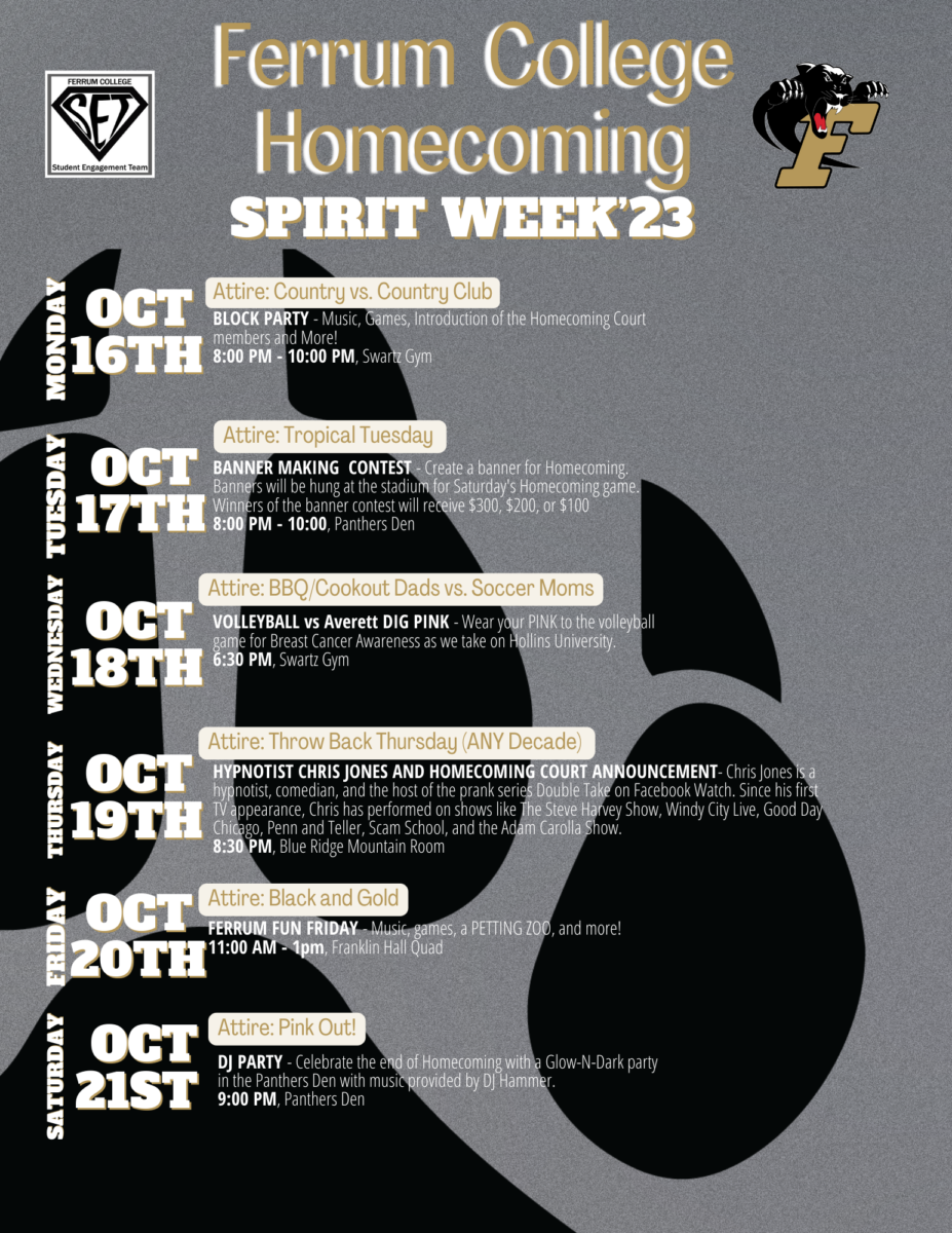 Th Office of Student Activities has planned an array of events to celebrate Homecoming Week.