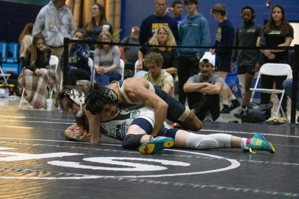 Sophomore Adrian Samano posted a tech fall at 125 pounds to remain unbeaten this season.