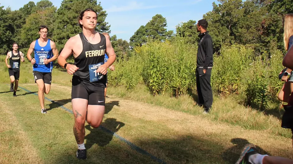 Senior Greyson Crouch keeps his pace at the Pfeiffer Invitational.