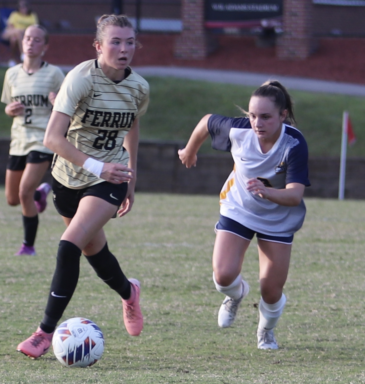 Freshman Breanna Herlihy scores two goals in the Panthers 7-1 win at Sweet Briar.