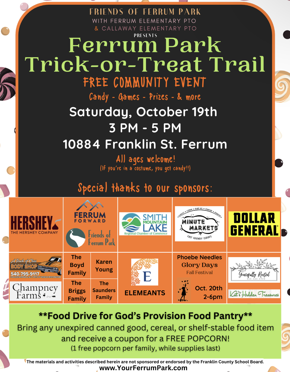 FOFP is holding their second annual Trick-or-Treat Trail tomorrow from 3-5 p.m.