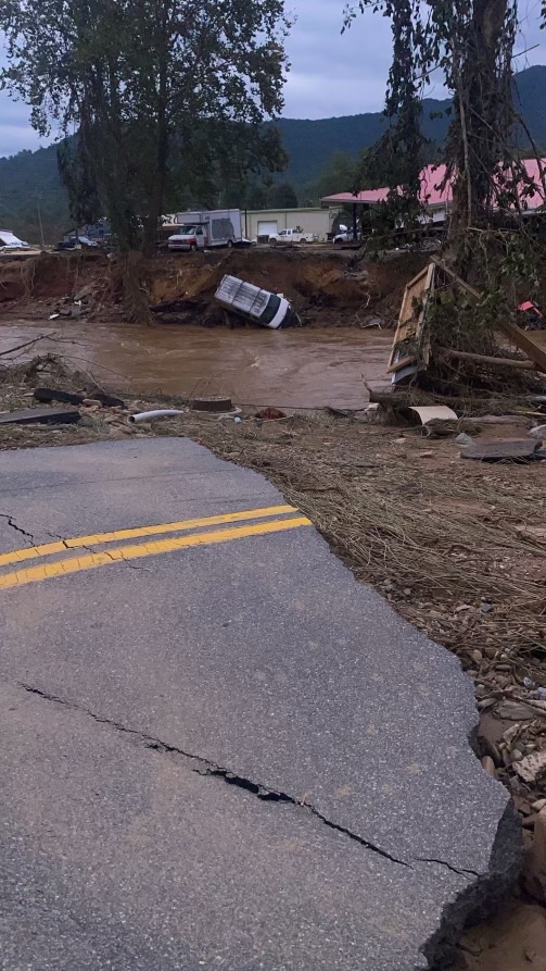 As flood waters recede in Swanannoa, NC, a trail of devastation is left in its path.