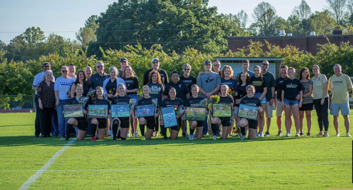 Eight seniors were recognized before the 9-1 win against Hollins.