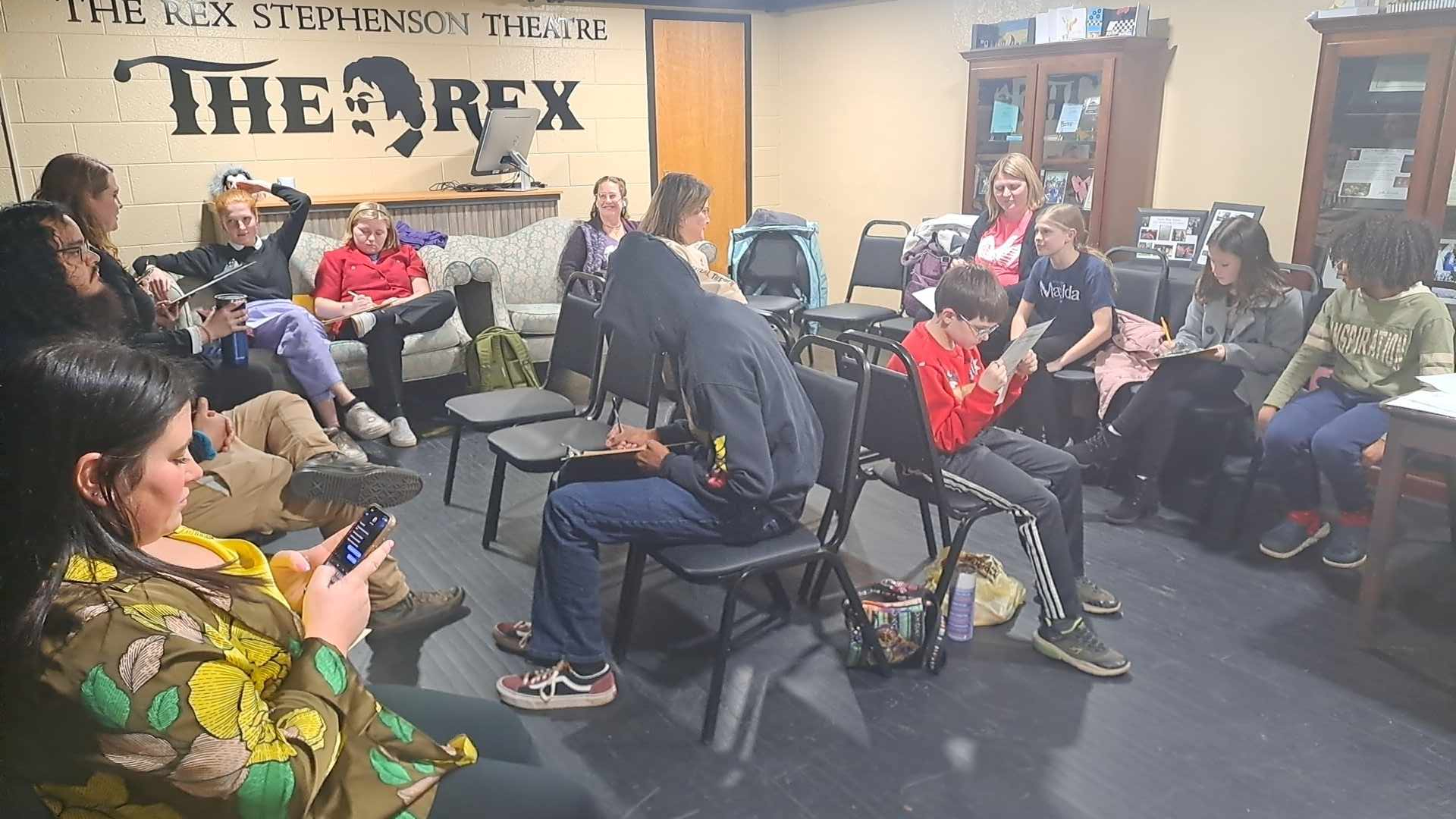 Students and community members wait for their turn to audition for a role in 'Mary Poppins'.