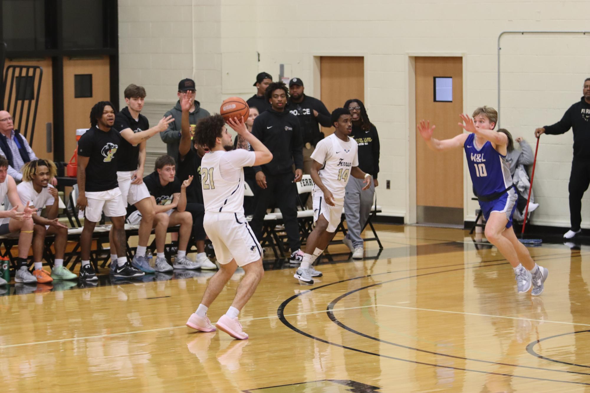 Junior, Gerren Jones laces five threes and tallies 27 points in the Panthers' win against Randolph College.