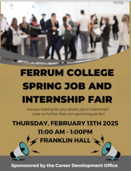 The spring 2025 career and internship fair is set to be held on Feb. 13.