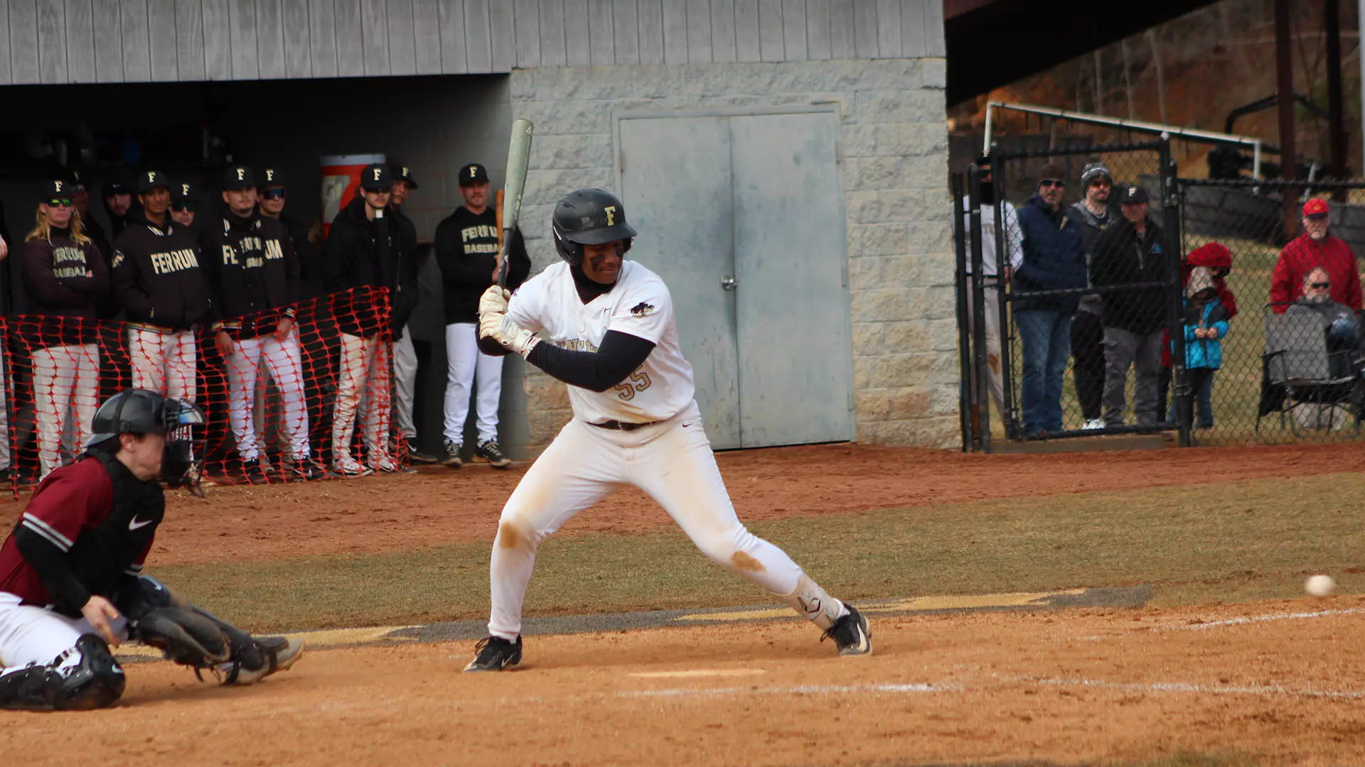 Junior Gregory Melo steps up to bat against Roanoke College.