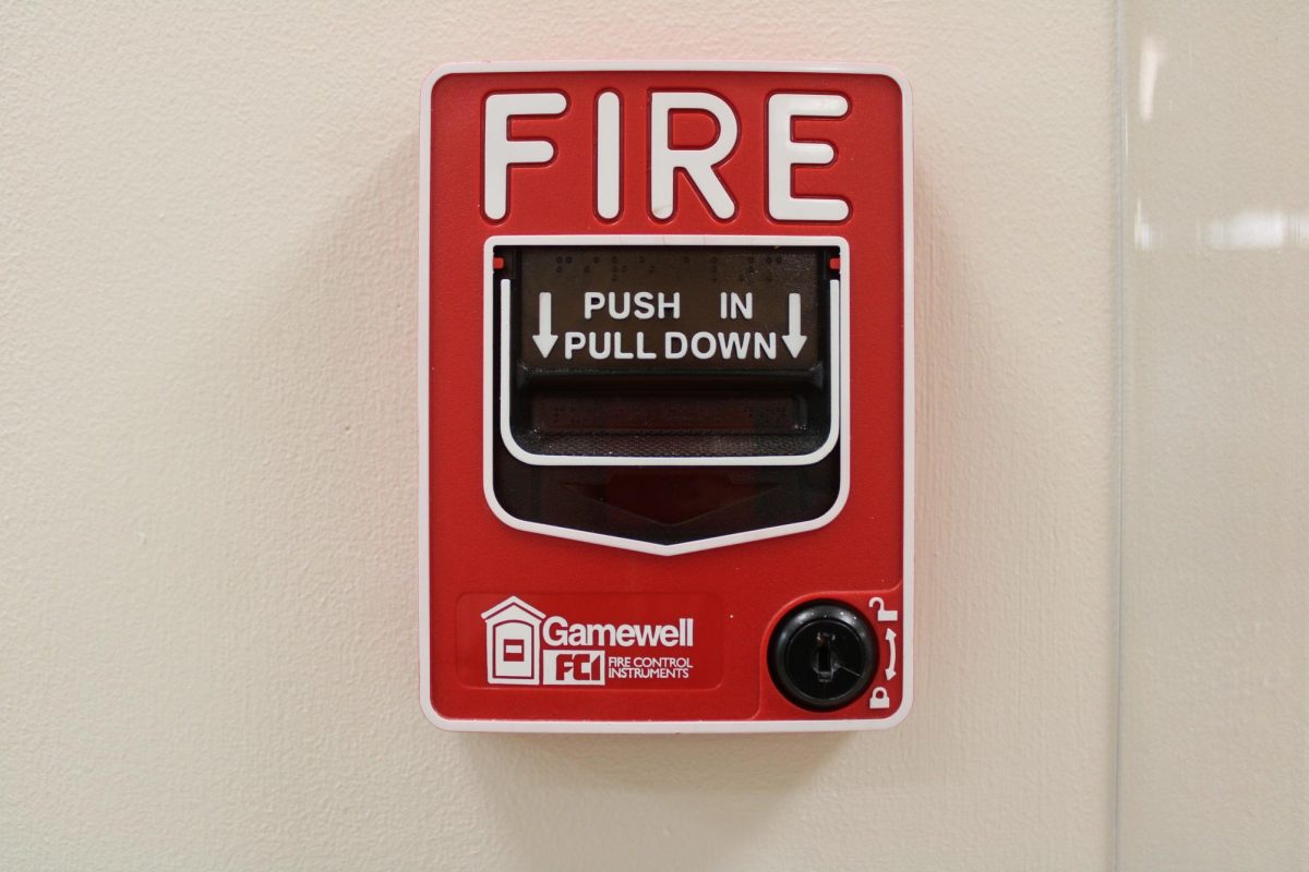 Clark Hall, upstairs fire alarm. 
