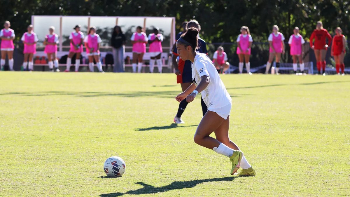 First-year Reagan Jones works to move the ball down the field. 