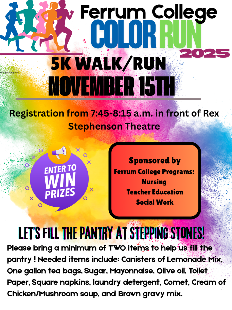 Hosted on the campus of Ferrum College, the color run 5k is set to take place on Nov. 15. 