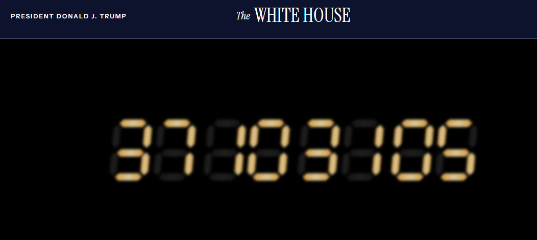 The government shut down clock on the official white house website (what about it?)