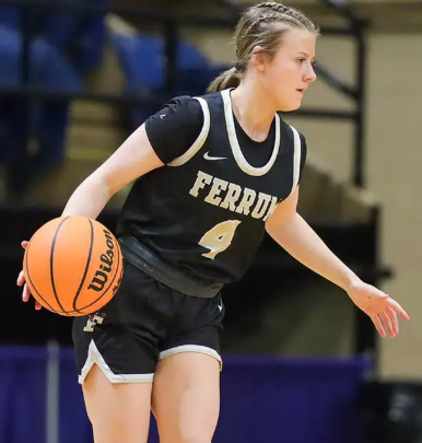 Sophomore Maslyn Mosbacher works to bring the Lady Panthers back in the game. 