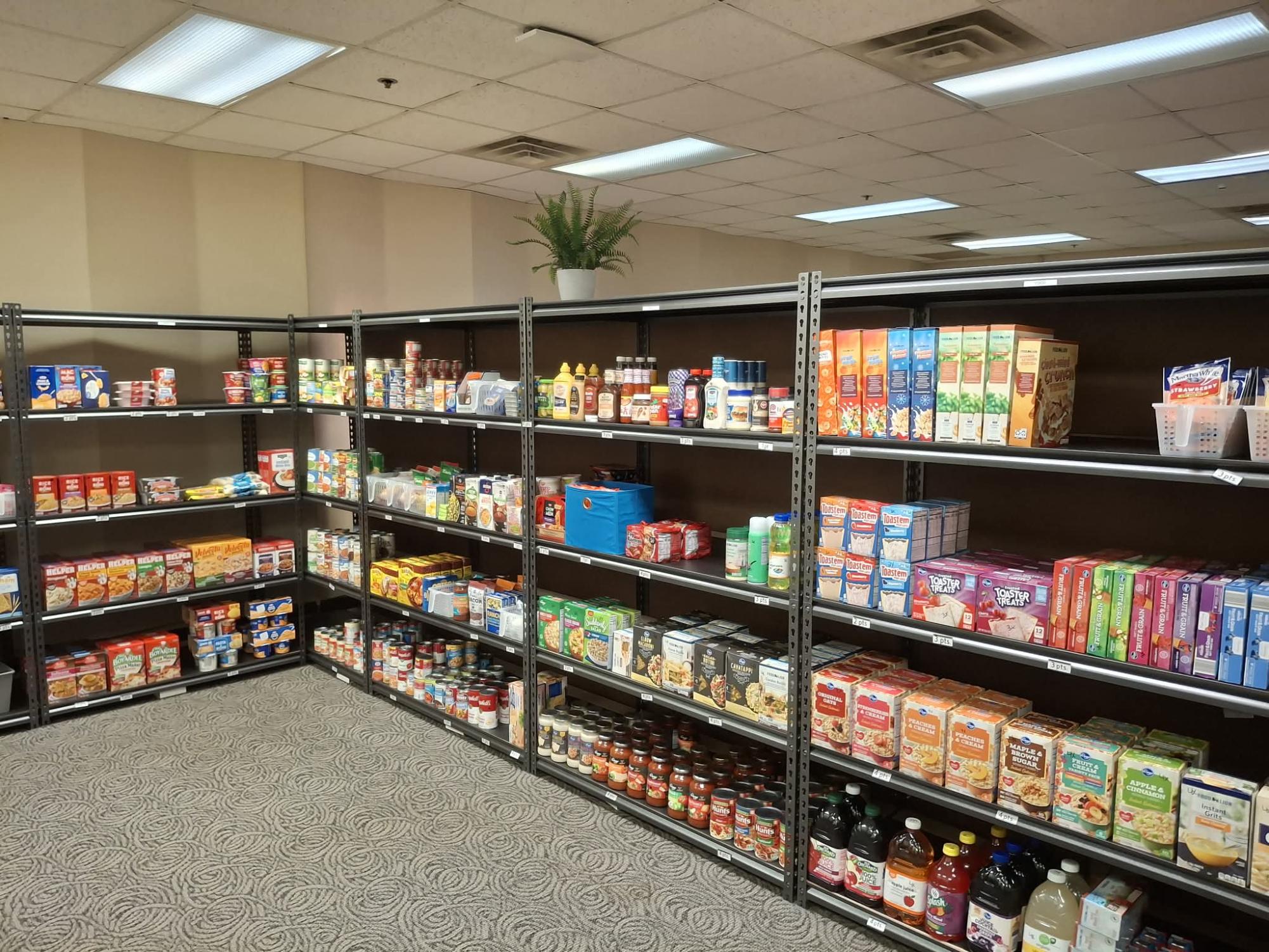 The Patriot Pantry at Patrick Henry Community College stocked with everything from food to shampoo and other basic necessities for students. 