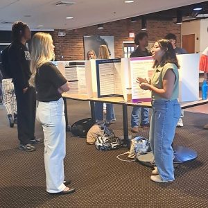 Students from Professor Abby Jamison's PSY-307 class present their research completed over the last couple of semesters.
