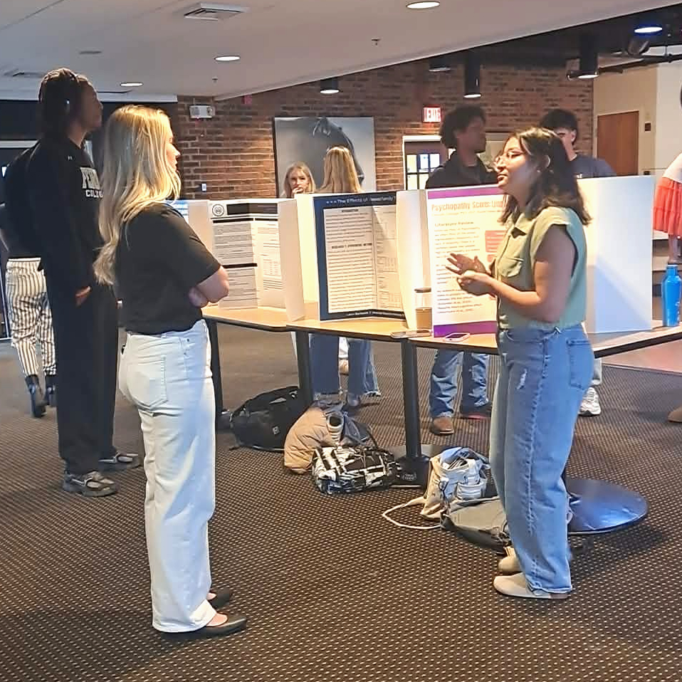 Students from Professor Abby Jamison's PSY-307 class present their research completed over the last couple of semesters.